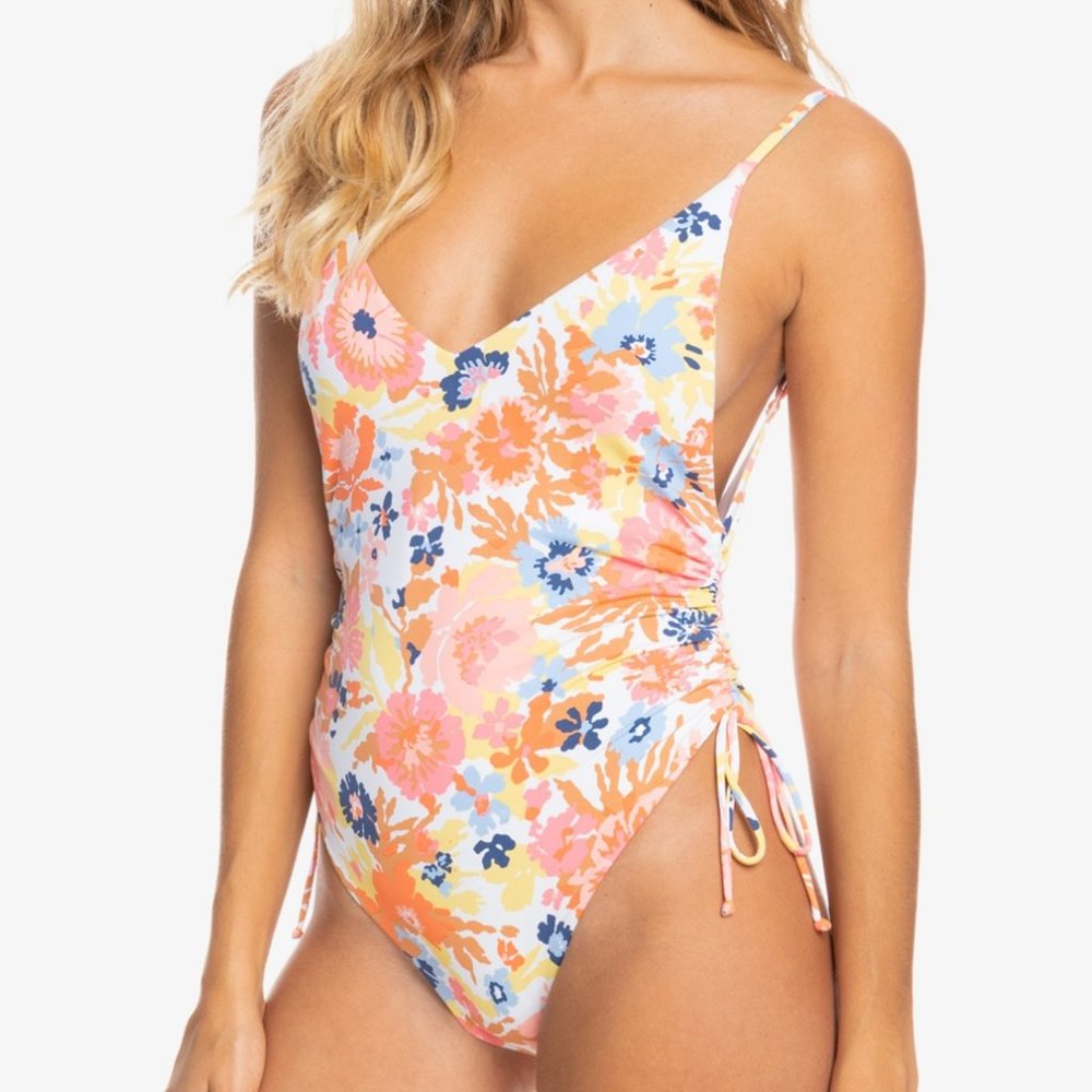 Roxy Beach Classics Ruched-Side One-Piece Swimsuit